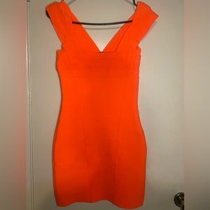 Orange mini bandage dress size small